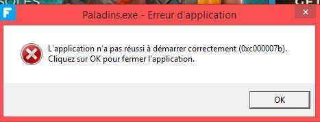 erreur 0xc000007b