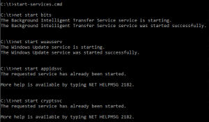 Redémarrer service update Redémarrer service update