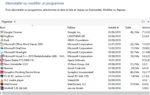 désinstaller programme