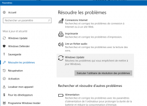 résolution des problèmes Windows update