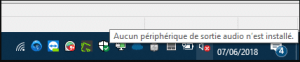 Aucun périphérique de sortie audio n'est installé