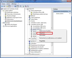 Désactiver pilote USB
