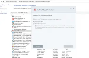 Désinstaller McAfee Désinstaller McAfee
