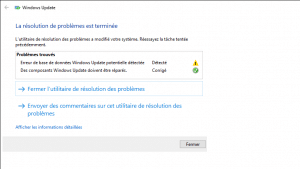 Erreur de base de données Windows Update potentielle détectée Erreur de base de données Windows Update potentielle détectée
