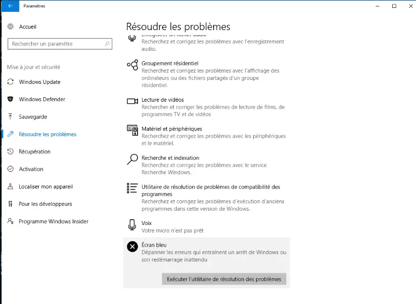 Résolution des problèmes BSOD Résolution des problèmes BSOD