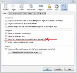 Utiliser l'accélération matérielle si disponible firefox Utiliser l'accélération matérielle si disponible firefox