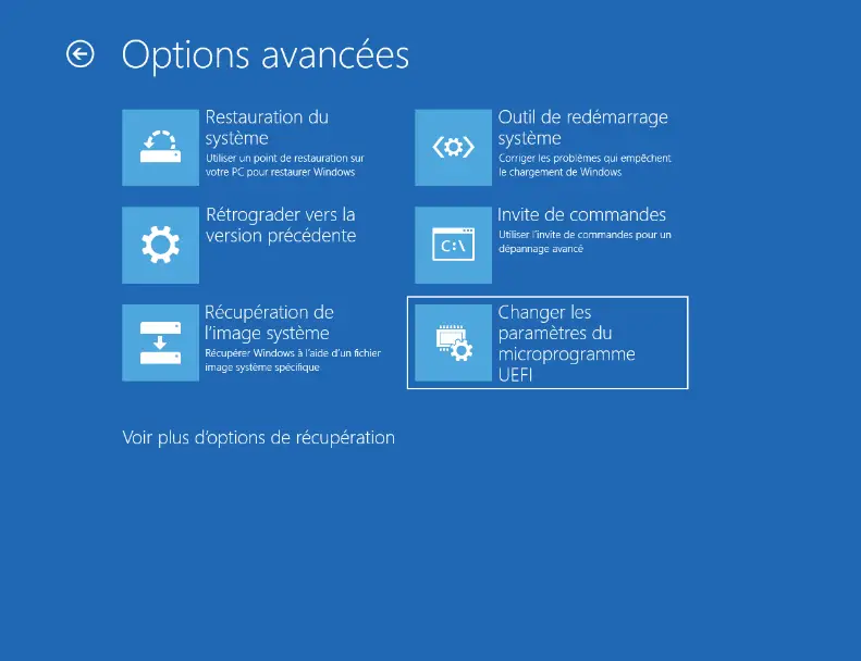 charger les Paramètres du micrologiciel UEFI charger les Paramètres du micrologiciel UEFI