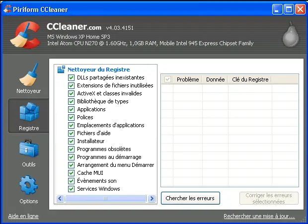 corriger les erreurs sélectionnées CCleaner corriger les erreurs sélectionnées CCleaner
