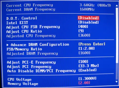 désactiver Intel EIST désactiver Intel EIST