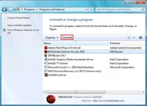 désinstaller BitDefender désinstaller BitDefender