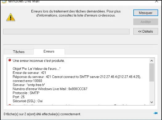 0x800ccc67 error Outlook