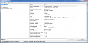 informations système