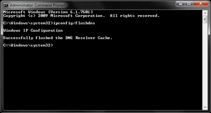 ipconfig /flushdns