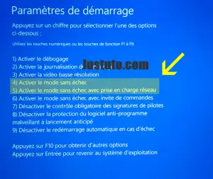 mode sans échec Windows 10