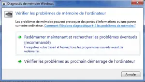 outil diagnostic de mémoire