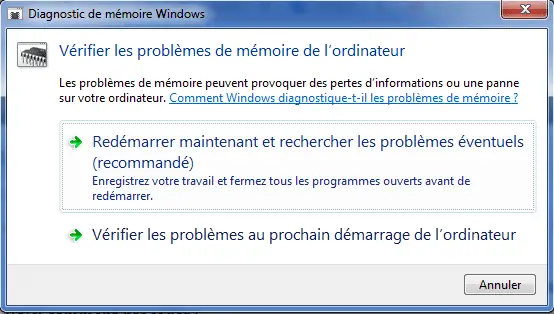outil diagnostic de mémoire outil diagnostic de mémoire