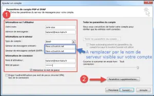 paramètres du serveur Web paramètres du serveur Web
