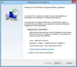 restauration système