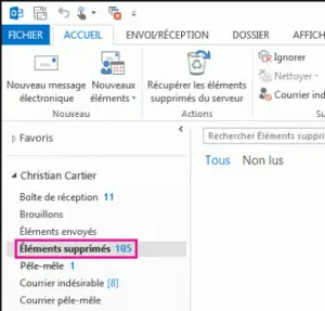 éléments supprimer Outlook éléments supprimer Outlook
