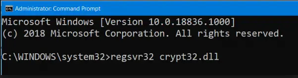 regsvr32 crypt32.dll