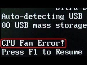 Fan error при включении компьютера как исправить
