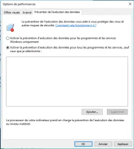 Activer la prévision d’exécution des données pour tous les programmes et services sauf ceux que je sélectionne Activer la prévision d’exécution des données pour tous les programmes et services sauf ceux que je sélectionne