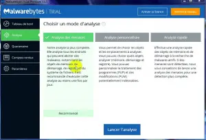 Analyse des menaces Malwarebytes