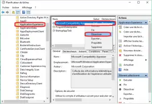 Désactiver Microsoft Compatibility Appraiser du planificateur des taches