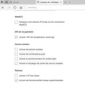 Désactiver TCP fast open pour le navigateur Microsoft Edge Désactiver TCP fast open pour le navigateur Microsoft Edge