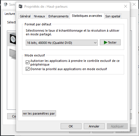 Désactiver le mode exclusif Désactiver le mode exclusif