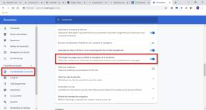 Modifier les paramètres de google chrome