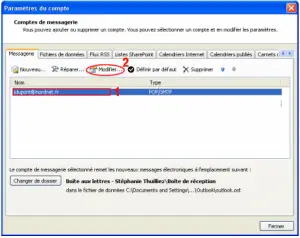 Modifier les paramètres du compte outlook Modifier les paramètres du compte outlook