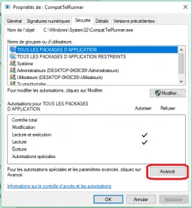 Propriétés de CompatTelRunner Propriétés de CompatTelRunner