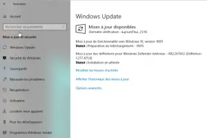 Rechercher les mise à jour Windows