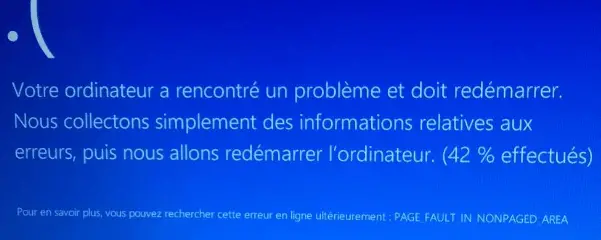erreur page fault in nonpaged area