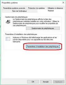 propriétés système propriétés système