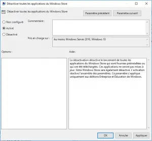Désactiver Windows Store Désactiver Windows Store