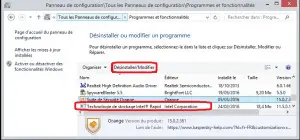 Désinstaller technologie de stockage intel rapide Désinstaller technologie de stockage intel rapide