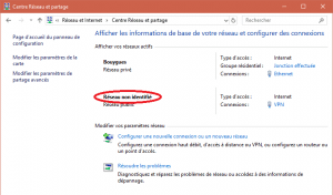 Erreur Réseau non identifié