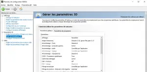 Gérer les paramètres 3D de NVDIA Gérer les paramètres 3D de NVDIA