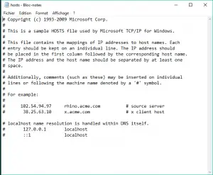 Le fichier Hosts
