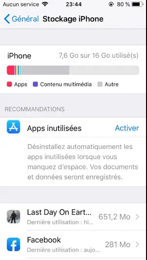 Libérez de l'espace sur votre iPhone