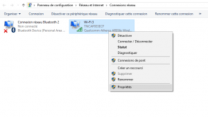 Propriétés du Wifi Propriétés du Wifi