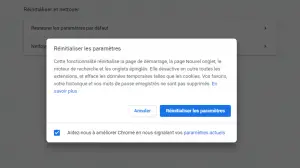 Réinitialiser les paramètres de Google chrome