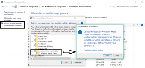 Réinstaller Windows Média Player