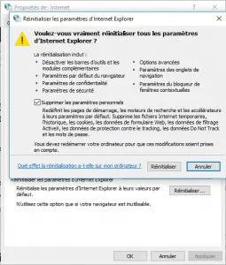Réinitialiser Internet Explorer Réinitialiser Internet Explorer