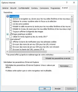 Réinitialiser les paramètres de Internet Explorer Réinitialiser les paramètres de Internet Explorer