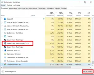 terminer la tache de Steam