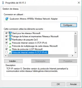 Désactiver le Protocole Internet Version 6 (TCP/IP) Désactiver le Protocole Internet Version 6 (TCP/IP)