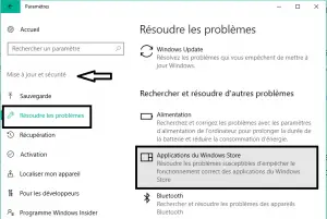l'outil de résolution des problème des applications du Windows Store l'outil de résolution des problème des applications du Windows Store